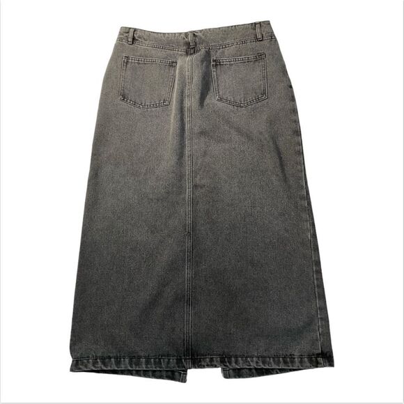 Beige By Tony Women’s Stretch Denim jean Pencil Midi Skirt Gray Size Large - Picture 2 of 12